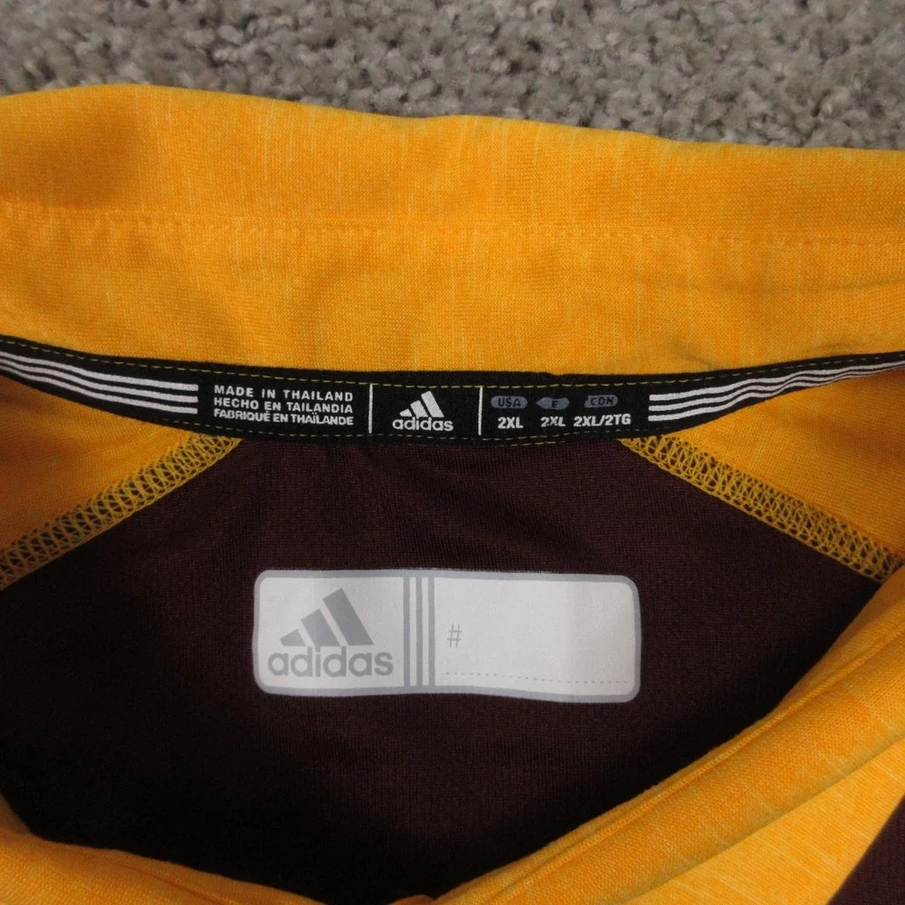 Arizona Sun Devils‎ Polo Shirt Mens 2XL Red Yellow Adidas Performance Golf Logo